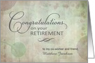 To Coworker - Retirement Congratulations custom name card