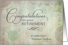 To Coach - Retirement Congratulations custom name card