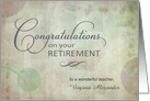 Teacher Retirement Congratulations custom name card