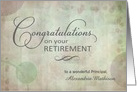 School Principal Retirement Congratulations custom name card