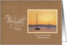 Hernia Surgery -Thoughts & Prayers Sailboat Sunset card