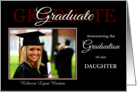 Custom (any relation) Graduation Announcement, Red Black name & photo card