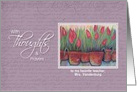 Teacher, Thoughts & Prayers Tulips custom name card