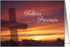 Spanish - Happy Easter Sunset Cross card