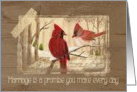 Anniversary to Spouse - Marriage is a Promise Redbirds card