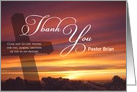 Pastor Thank You Custom Name Sunset above the Clouds card