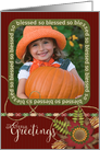 Grateful Greetings Scrapbook effect Thanksgiving custom photo card