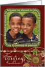Teacher Grateful Greetings Thanksgiving Scrapbook effect custom photo card