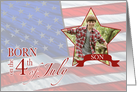 Birthday to Son - Born on the 4th of July Custom Photo card