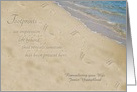 Remembering Wife on Birthday Personalized Footprints card