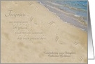 Remembering Daughter on Anniversary of Death Personalized Footprints card