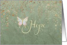 Encouragement Hope Butterfly Green with Gold Faux Glitter Confetti card