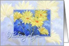 Yellow and Blue Thinking of You Blank Any Occasion card