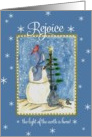 Rejoice Snowman Christmas Card