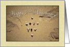 Love You - To Spouse on 2nd anniversary seashells on the beach card