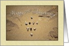 Love You - 7th anniversary to spouse sand & shells card