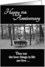 Happy 30th Anniversary Best Things in Life Couple with Dog on Swing card
