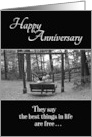 Happy Anniversary Best Things in Life Couple with Dog on Swing card