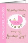 Congratulations - birth of daughter baby carriage card