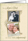 50th Anniversary for Mom and Dad - Then & Now Custom Photo card