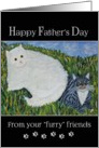 Happy Father’s Day from cats - folk art painting card