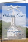 Ordination Invitation little white church card