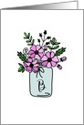 Monogrammed Modern Flower Pot Doodle - Initial B card
