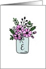 Monogrammed Modern Flower Pot Doodle - Initial E card