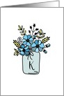 Monogrammed Modern Flower Pot Doodle - Initial K (blue) card