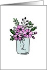 Monogrammed Modern Flower Pot Doodle - Initial L card