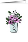 Monogrammed Modern Flower Pot Doodle - Initial Q card