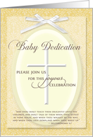 Baby Dedication Invitation - w/ Cross & ribbon card