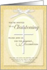 Christening Invitation - w/ Cross & ribbon card