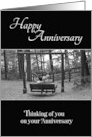 Happy Anniversary Couple with Dog on Swing Thinking of You card