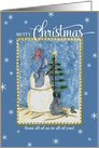 Christmas Snowman from all of us card