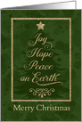 Joy Hope Peace Merry Christmas card