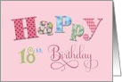 18th Happy Birthday card