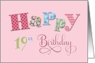 19th Happy Birthday card