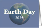 Earth Day 2025 Globe with Blue Background card