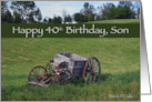 Son 40th Birthday Antique Wagon card