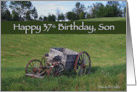 Son 37th Birthday Antique Wagon card