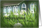 Congratulations Priest Ordination Church with Stain Glass Windows card