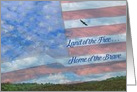 Land of the Free Military family Thank you, American flag & Eagle card