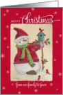 Snowman Merry Christmas from our family to yours card