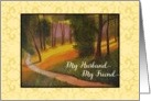 Fathers Day, Yellow my husband my friend card