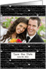 Anniversary Save the Date, Black & White Words, Photo Card