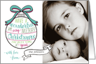Christmas Typography trendy colors ornament custom photo and name card
