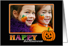 Happy Halloween Pumpkin custom photo card