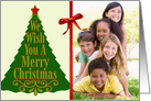 We Wish You a Merry Christmas Tree - Custom Photo Card