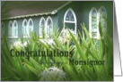 Congratulations on Becoming a Monsignor Church with Stain Glass card